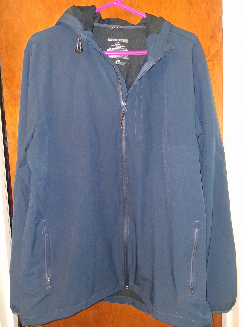Swiss Tech Men's Dark Blue Full-Zip Hooded Jacket